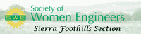 Small banner for the Society of Women Engineers - Sierra Foothills Section.